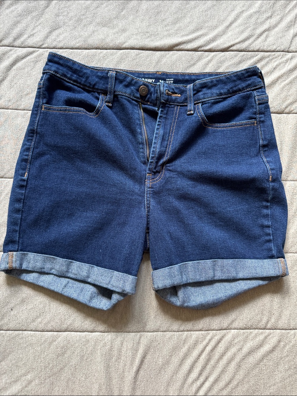 Old Navy Dark Blue Cuffed Denim Shorts